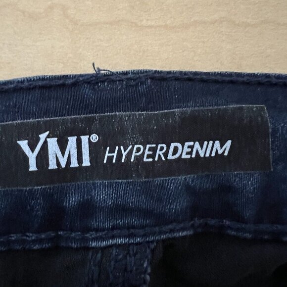 YMI Hyperdenim Women Navy Denim Jeans Sz 3X (40x30) Mid Rise Skinny Stretch NEW - Picture 5 of 10